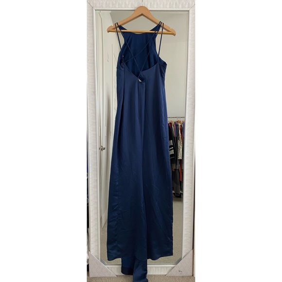 Halston Heritage Sleeveless Maxi Dress Blue - Picture 5 of 5